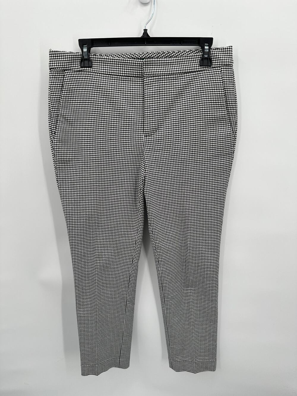 LAUREN RALPH LAUREN Black & White Houndstooth Straight Leg Pant Trousers // 6